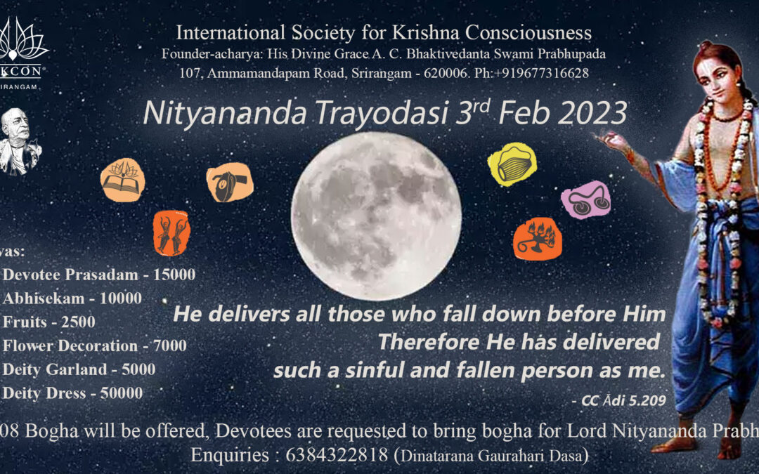Sri Nityananda Trayodasi 2023 – ISKCON Srirangam